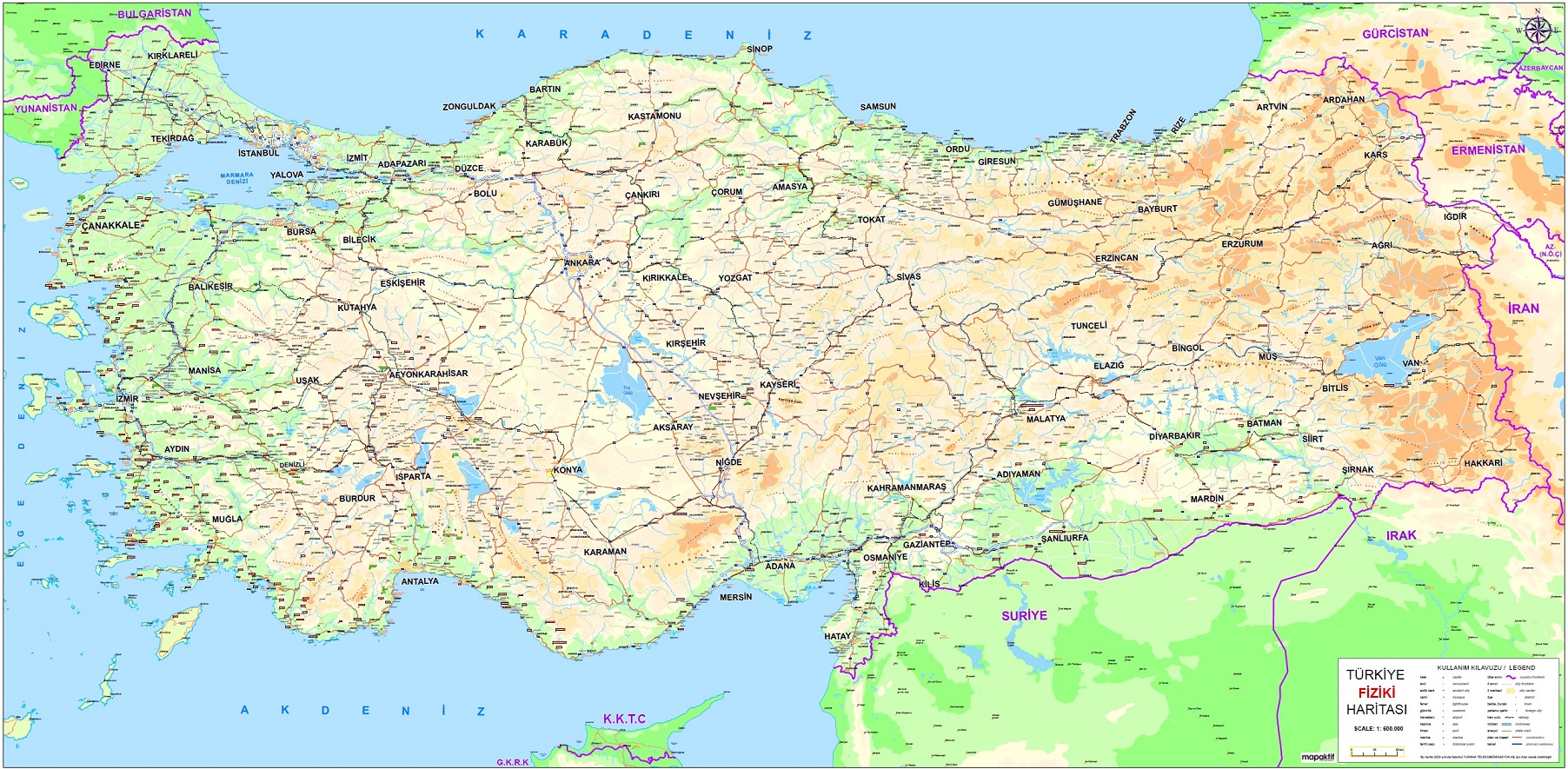 Soft Renklerle Fiziki Haritası